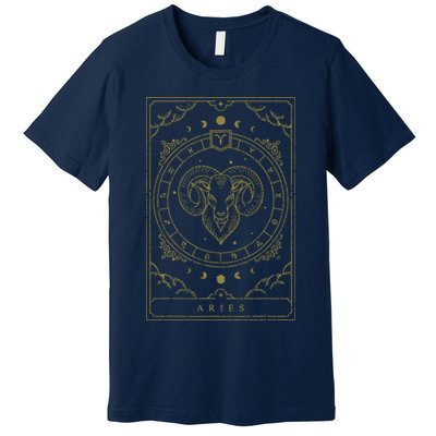 Vintage Aries Birthday Present Zodiac Sign Aries Premium T-Shirt