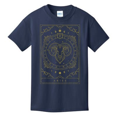 Vintage Aries Birthday Present Zodiac Sign Aries Kids T-Shirt