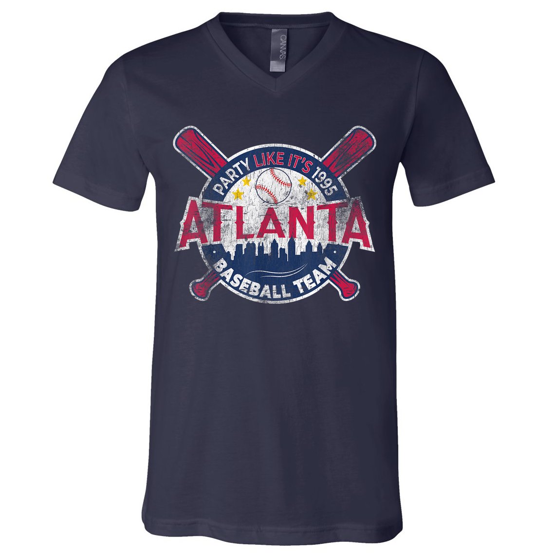 Vintage Atlanta Baseball Team Braves Retro Party Like Its 1995 V-Neck T-Shirt