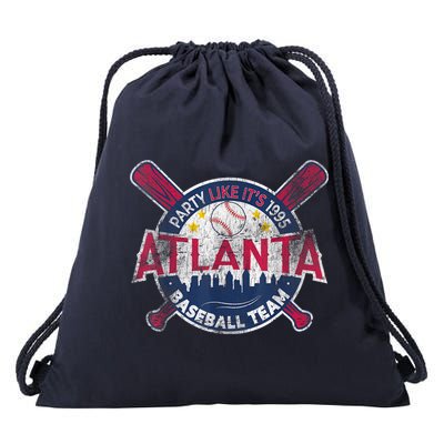 Vintage Atlanta Baseball Team Braves Retro Party Like Its 1995 Drawstring Bag
