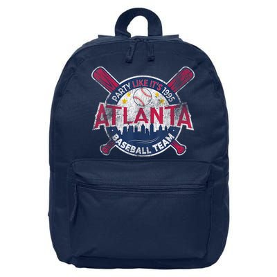 Vintage Atlanta Baseball Team Braves Retro Party Like Its 1995 16 in Basic Backpack