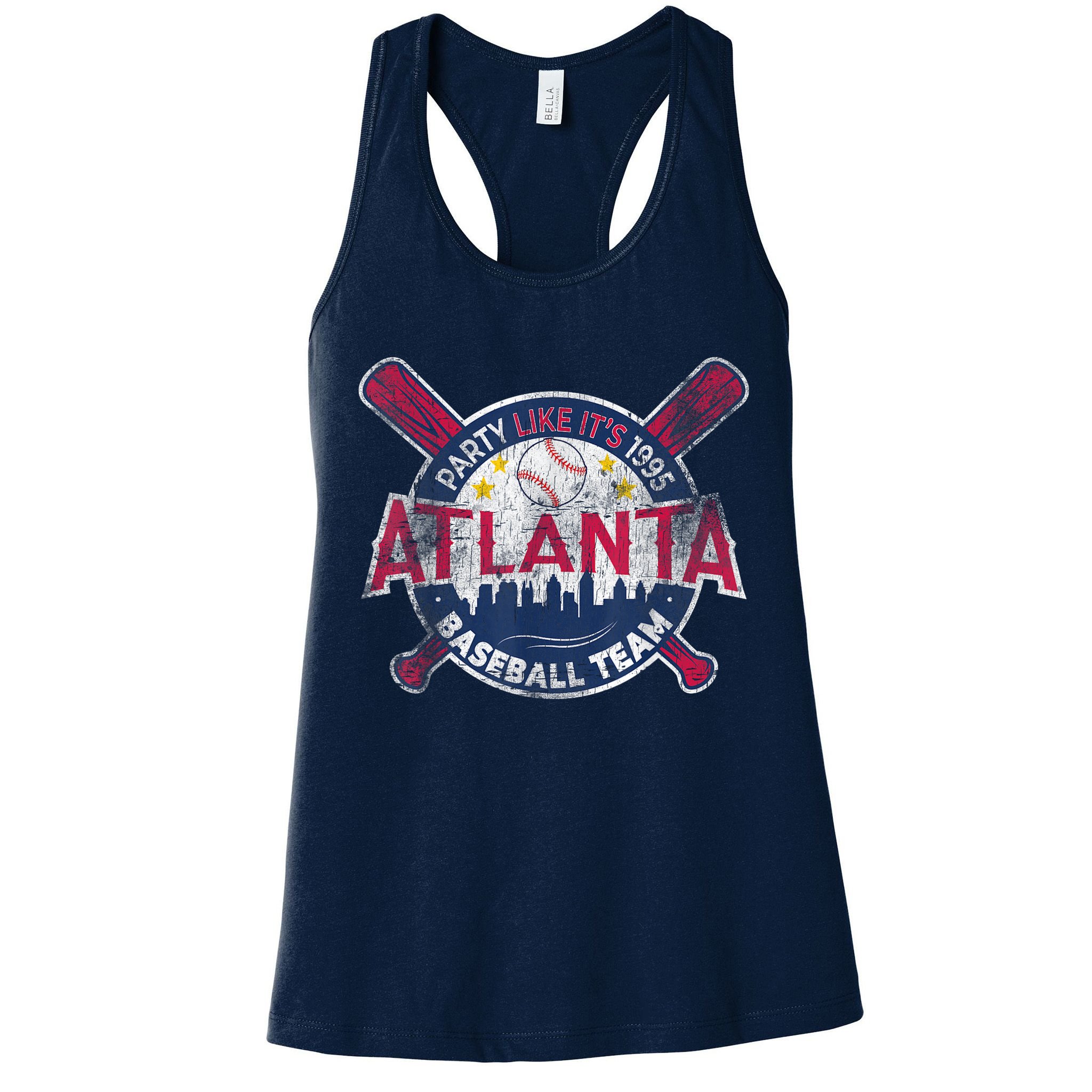 Vintage Atlanta Baseball Team Braves Retro Party Like Its 1995 Womens Tank Top