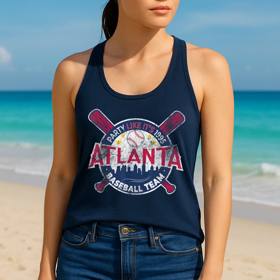 Vintage Atlanta Baseball Team Braves Retro Party Like Its 1995 Womens Tank Top