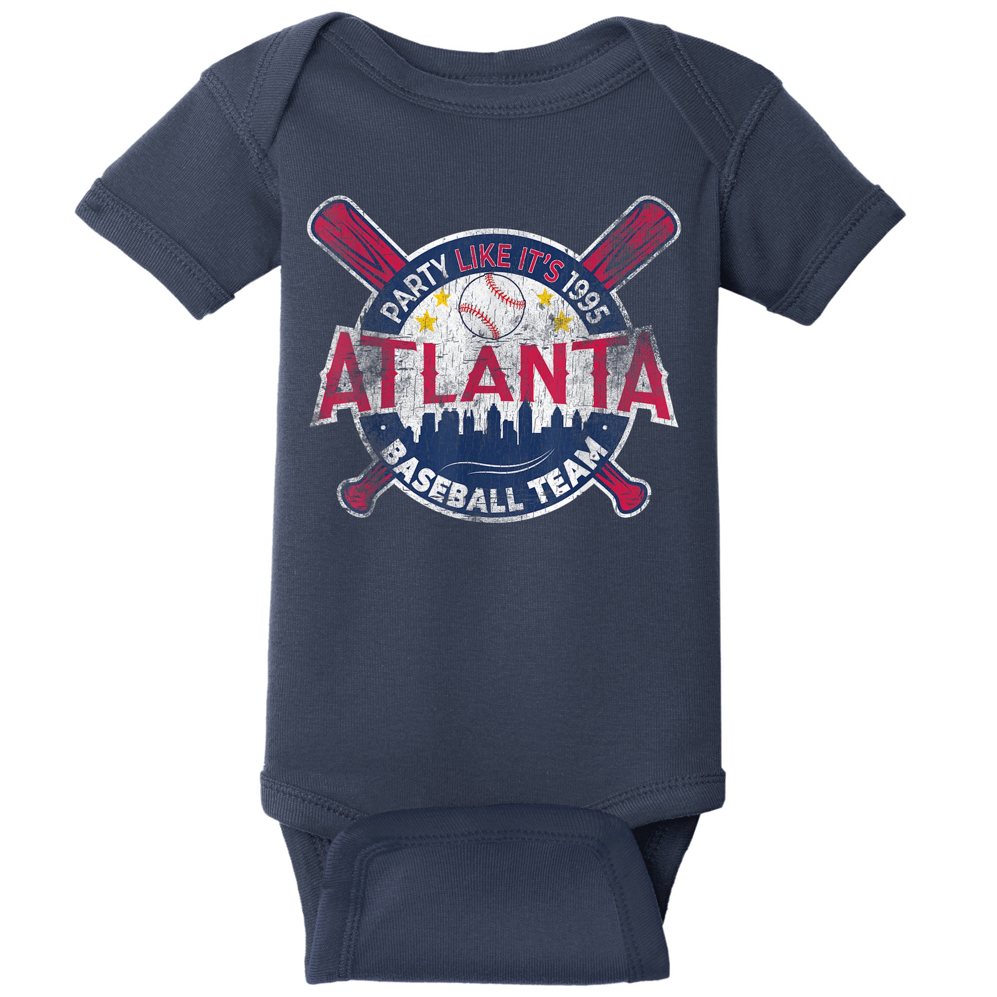 Vintage Atlanta Baseball Team Braves Retro Party Like Its 1995 Baby Bodysuit