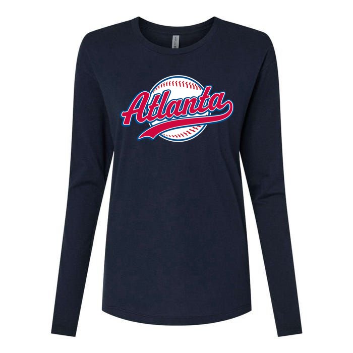 Vintage Atlanta Baseball Team Braves Womens Cotton Relaxed Long Sleeve T-Shirt