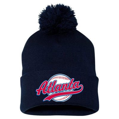 Vintage Atlanta Baseball Team Braves Pom Pom 12in Knit Beanie