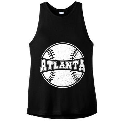 Vintage Atlanta Baseball Ladies PosiCharge Tri-Blend Wicking Tank
