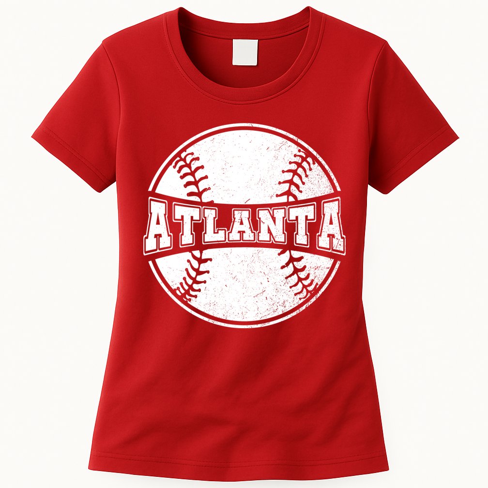 Vintage Atlanta Baseball Womens T-Shirt