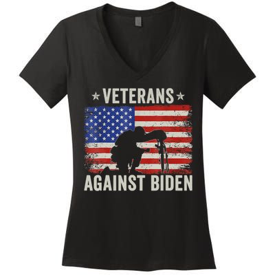 Veterans Against Biden Say Their Names Joe Anti Biden Women's V-Neck T-Shirt