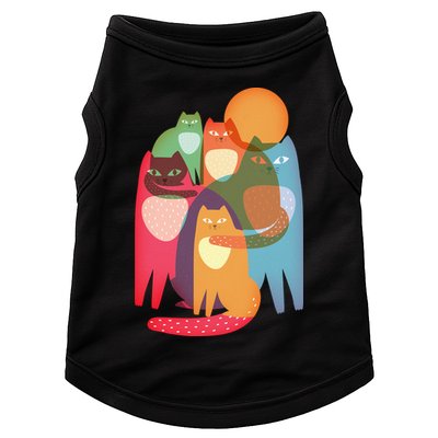 Vintage Abstract Boho Cat Pattern Doggie Tank
