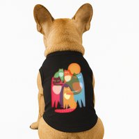 Vintage Abstract Boho Cat Pattern Doggie Tank