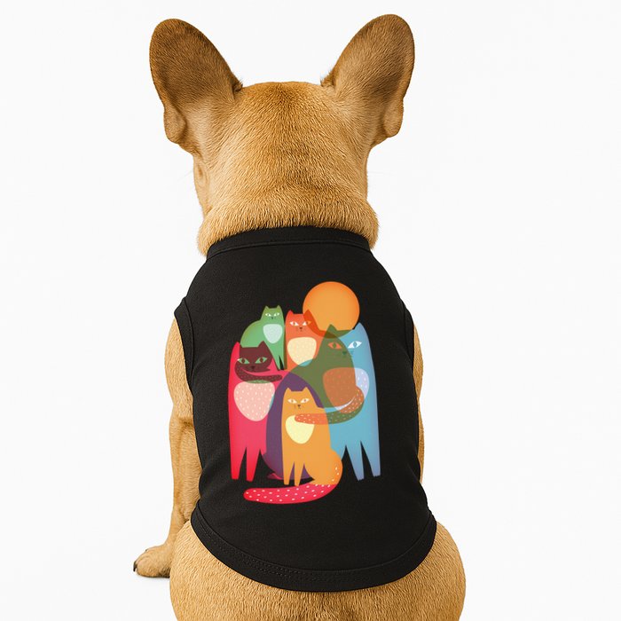 Vintage Abstract Boho Cat Pattern Doggie Tank