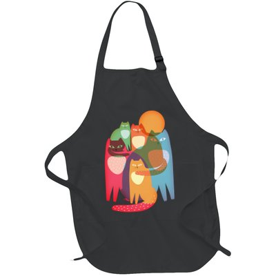 Vintage Abstract Boho Cat Pattern Apron