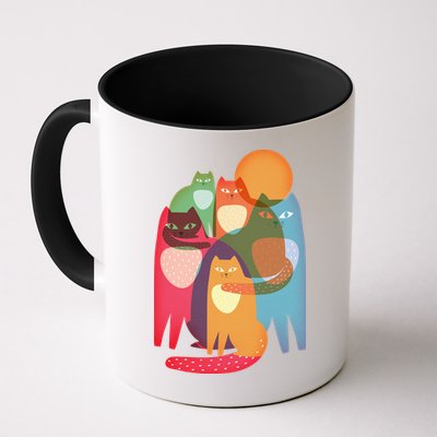 Vintage Abstract Boho Cat Pattern Mug