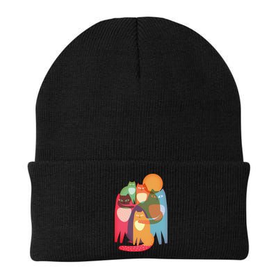Vintage Abstract Boho Cat Pattern Beanie
