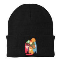 Vintage Abstract Boho Cat Pattern Beanie