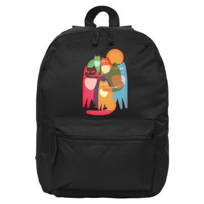 Vintage Abstract Boho Cat Pattern 16 in Basic Backpack