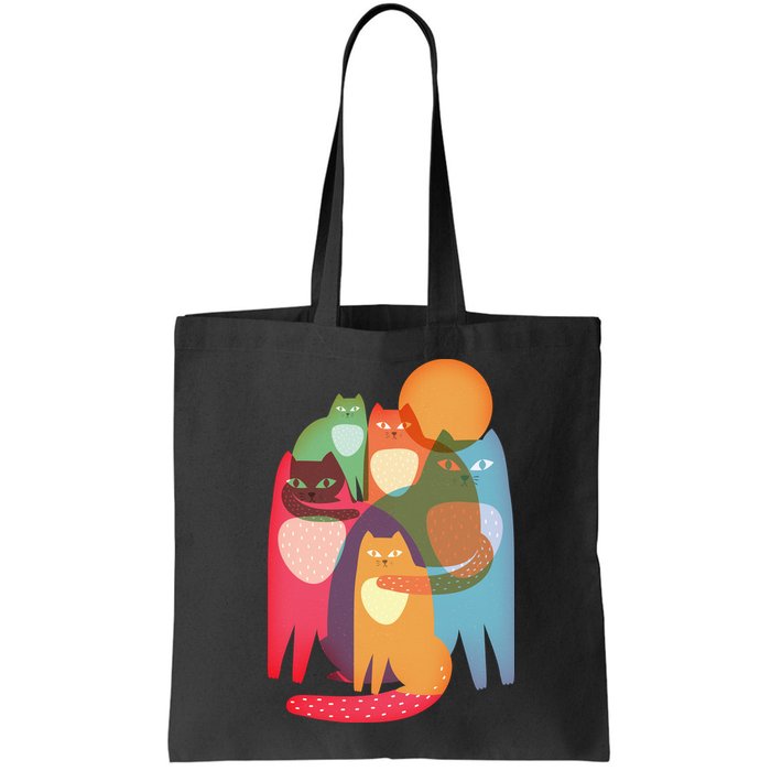 Vintage Abstract Boho Cat Pattern Bag