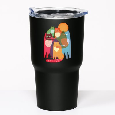Vintage Abstract Boho Cat Pattern Tumbler