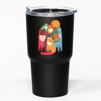 Vintage Abstract Boho Cat Pattern Tumbler