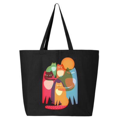 Vintage Abstract Boho Cat Pattern 25L Jumbo Tote