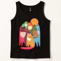 Vintage Abstract Boho Cat Pattern Tank Top