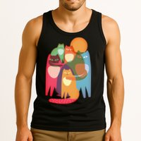 Vintage Abstract Boho Cat Pattern Tank Top