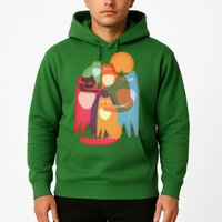 Vintage Abstract Boho Cat Pattern Hoodie