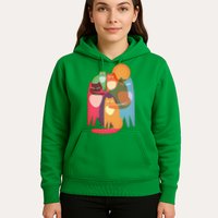 Vintage Abstract Boho Cat Pattern Hoodie