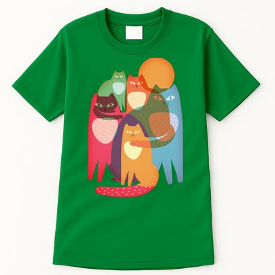 Vintage Abstract Boho Cat Pattern Tall T-Shirt