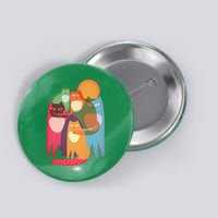 Vintage Abstract Boho Cat Pattern Button