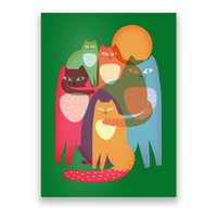 Vintage Abstract Boho Cat Pattern Poster
