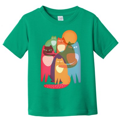 Vintage Abstract Boho Cat Pattern Toddler T-Shirt