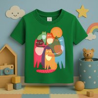 Vintage Abstract Boho Cat Pattern Toddler T-Shirt