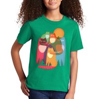 Vintage Abstract Boho Cat Pattern Kids T-Shirt