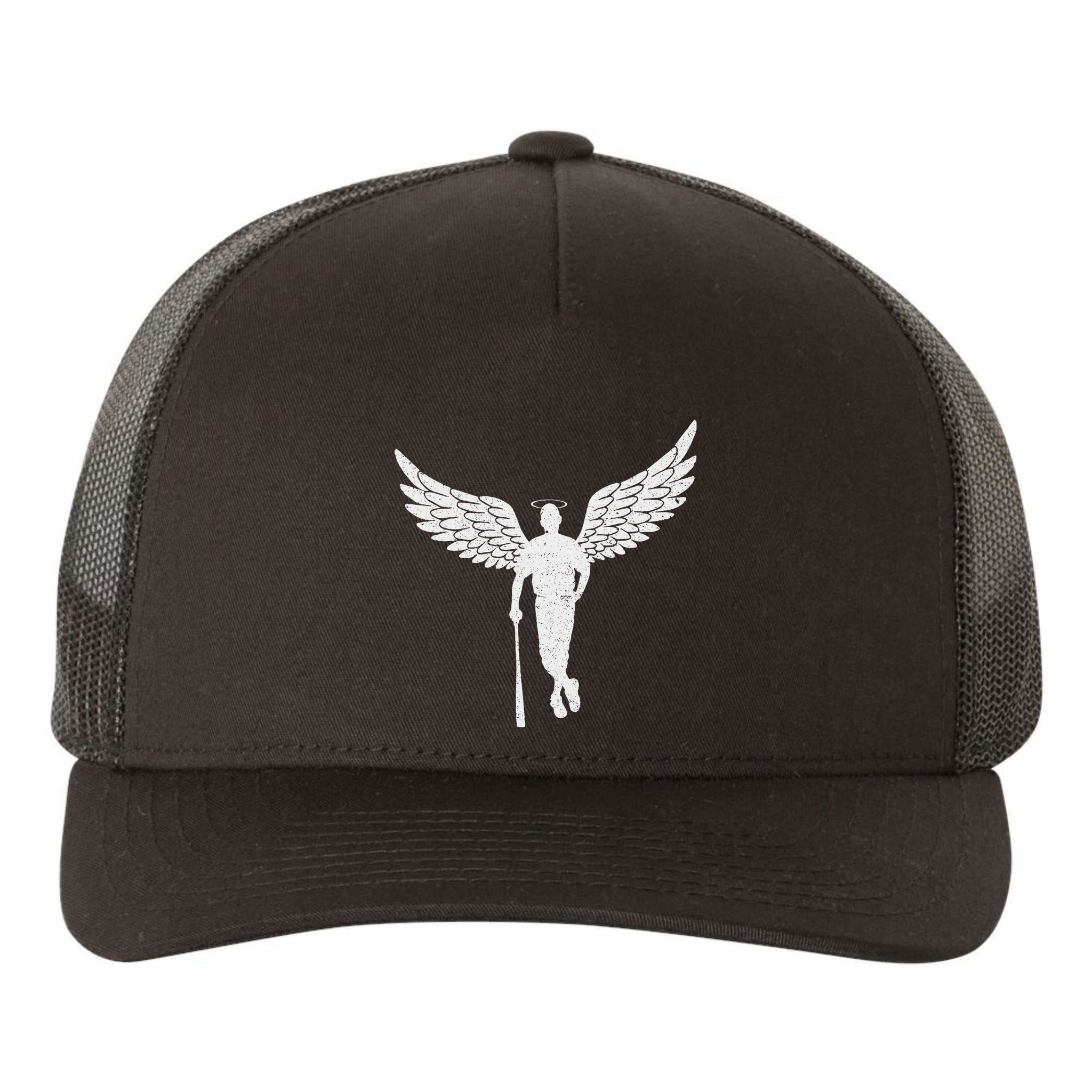 Vintage Angel Baseball Player With Halo And Wings Yupoong Adult 5-Panel Trucker Hat