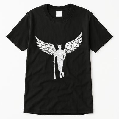 Vintage Angel Baseball Player With Halo And Wings Tall T-Shirt
