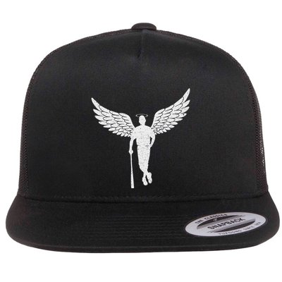 Vintage Angel Baseball Player With Halo And Wings Flatbill Hat