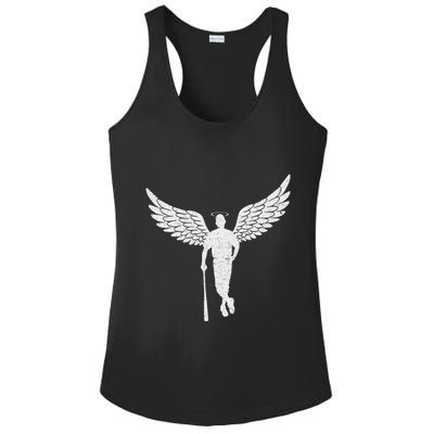 Vintage Angel Baseball Player With Halo And Wings Ladies PosiCharge Competitor Racerback Tank