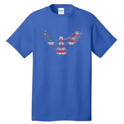 Vintage American Bald Eagle Flag American Flag Gift Tall T-Shirt