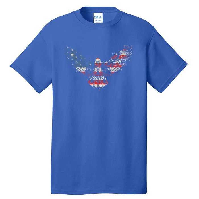 Vintage American Bald Eagle Flag American Flag Gift Tall T-Shirt