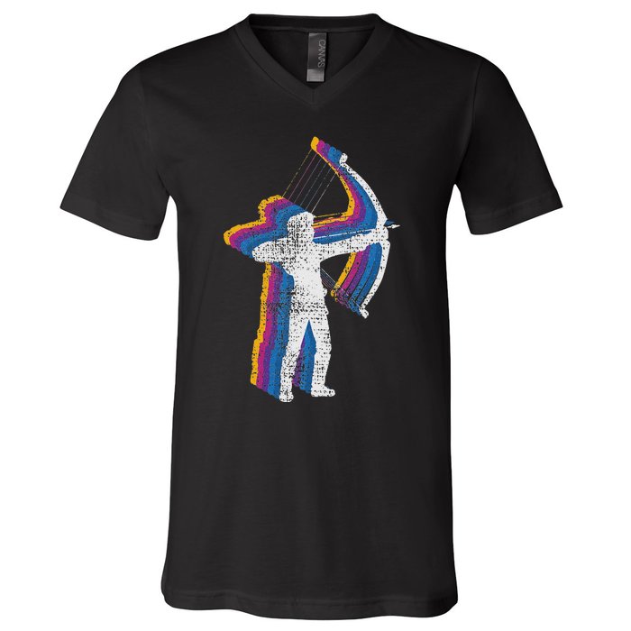 Vintage Archery Bow Hunting V-Neck T-Shirt