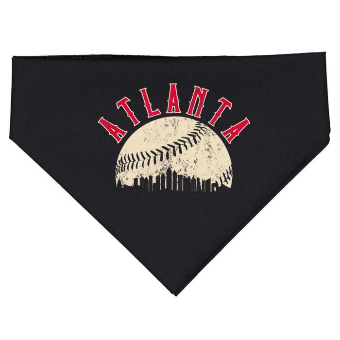 Vintage Atlanta Baseball Skyline USA-Made Doggie Bandana