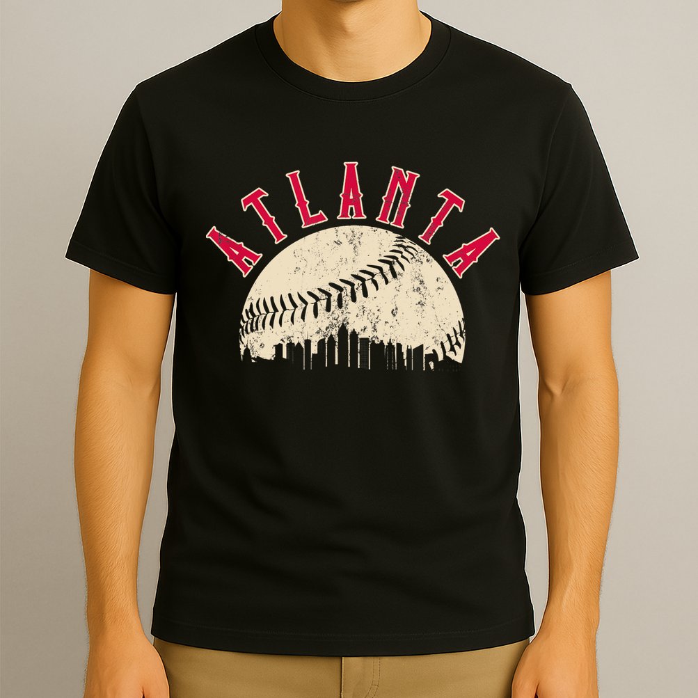Vintage Atlanta Baseball Skyline T-Shirt