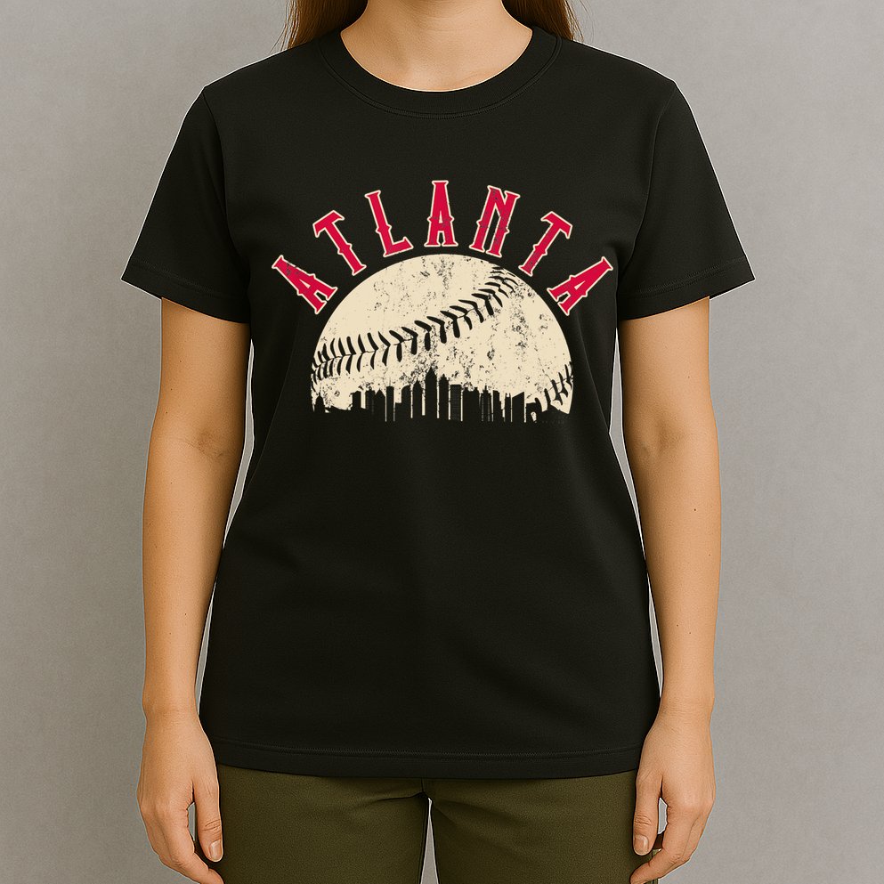 Vintage Atlanta Baseball Skyline T-Shirt