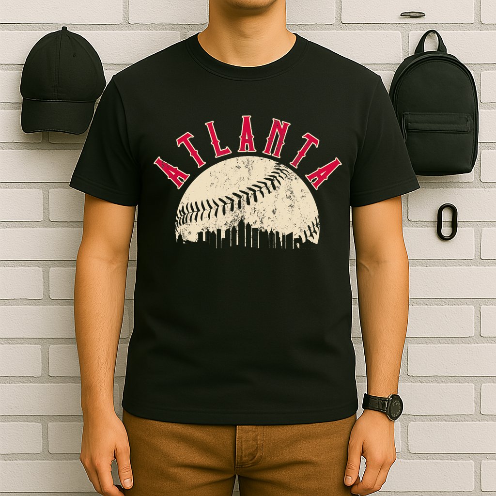 Vintage Atlanta Baseball Skyline T-Shirt
