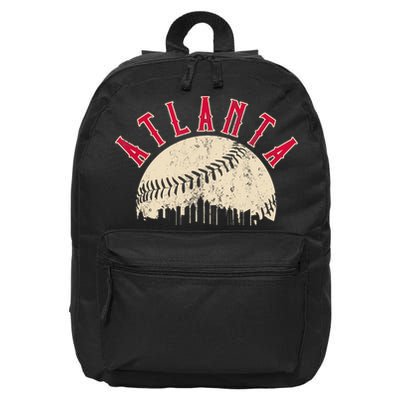 Vintage Atlanta Baseball Skyline 16 in Basic Backpack