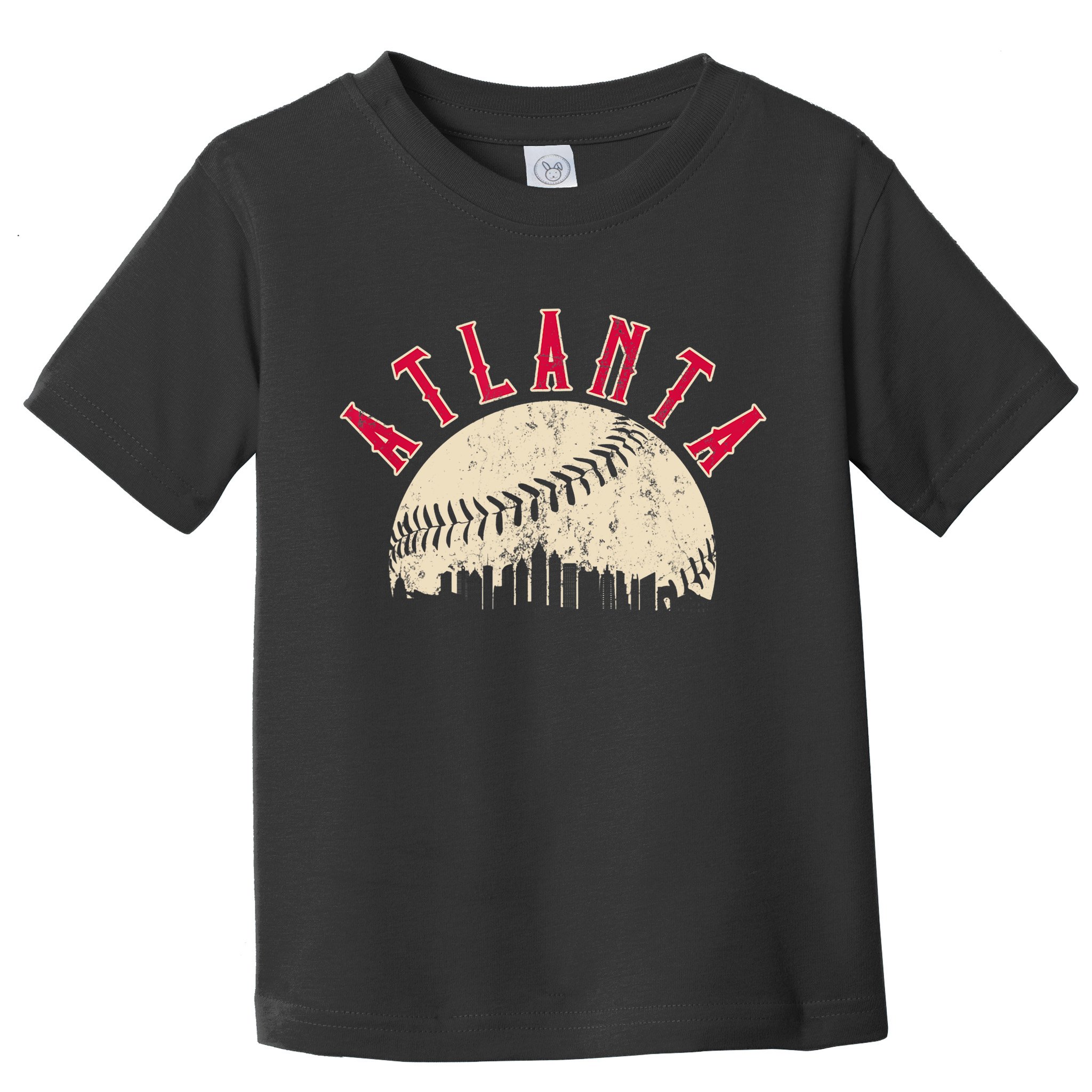 Vintage Atlanta Baseball Skyline Toddler T-Shirt