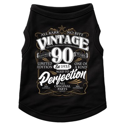 Vintage All Bark No Bite 90th Birthday Est 1935 Doggie Tank