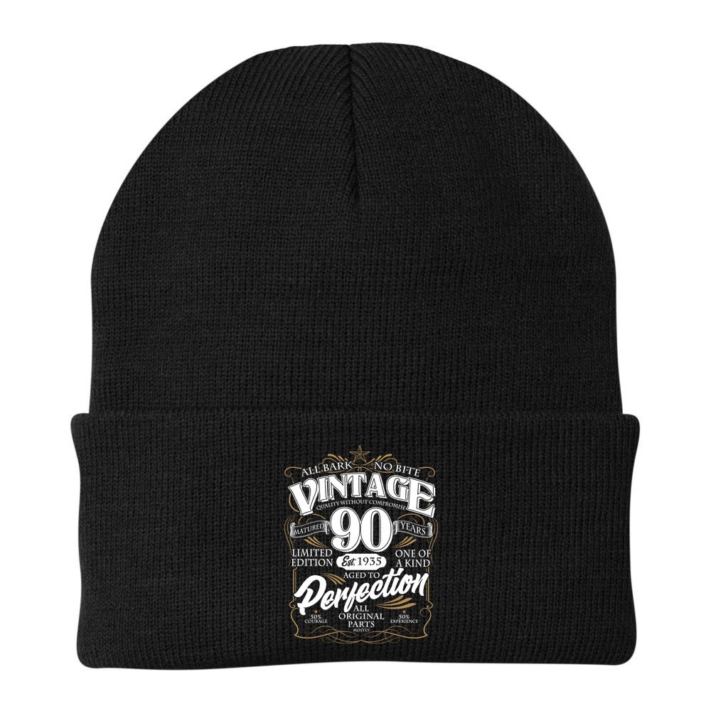 Vintage All Bark No Bite 90th Birthday Est 1935 Beanie